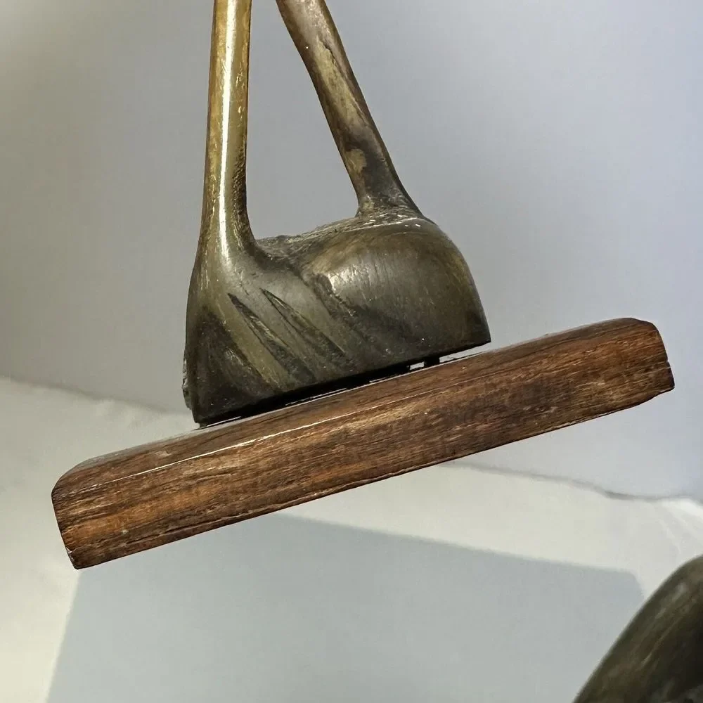 Pair Vintage Hand Carved Buffalo Horn Crane / Heron / Egret Figurines